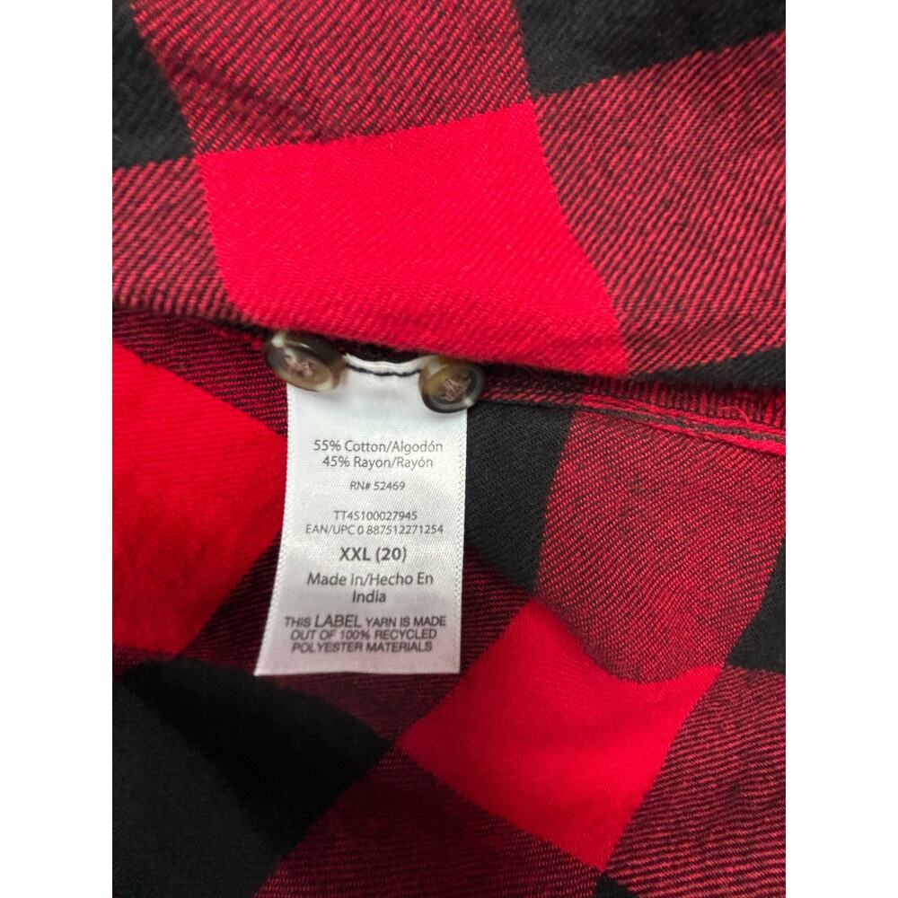 The Nightmare Before Christmas Upcycled Buffalo Plaid Flannel Shirt XXL - Picture 10 of 11